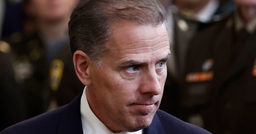 Hunter Biden departs from a Medal of Honor ceremony in the East Room of the White House in Washington, D.C., on July 3.