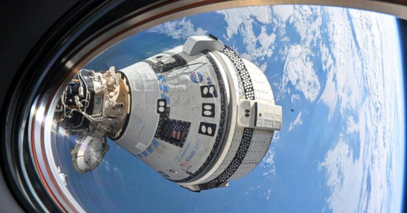 Boeing's Starliner spacecraft is docked to the Harmony module's forward port at the International Space Station on Saturday.