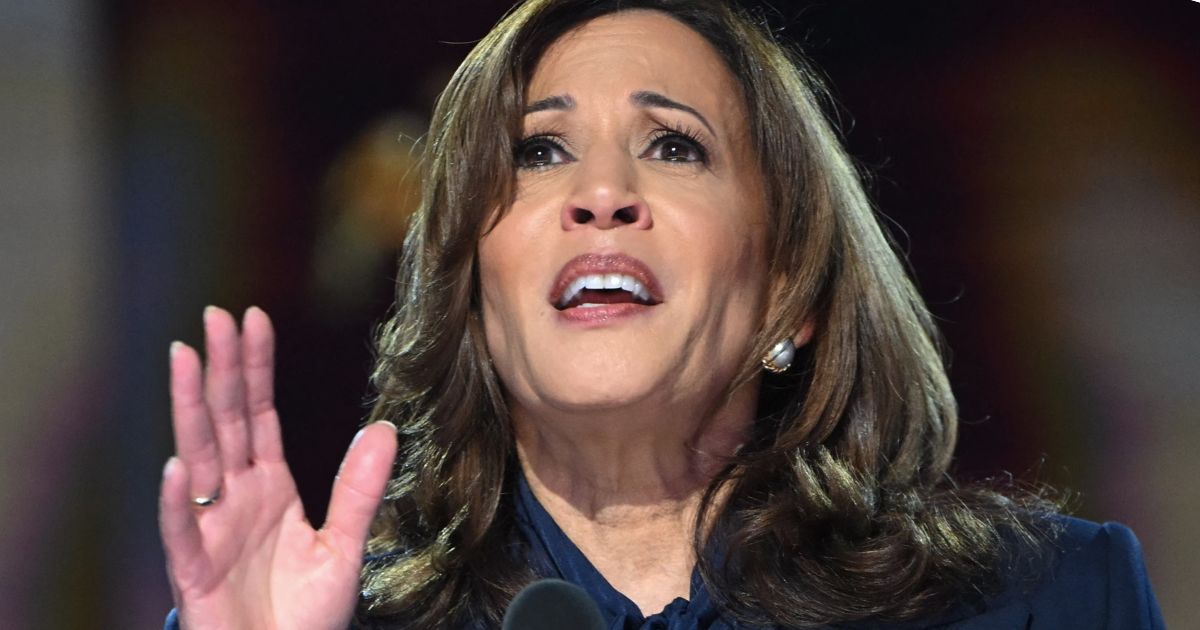 Vice President Kamala Harris speaks on the fourth and last day of the Democratic National Convention in Chicago, Illinois, on Thursday.