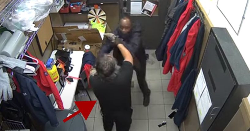 When Tommie Lee Williams, top, reportedly attempted to rob a Chick-fil-A in Gwinnett County, Georgia, store employee Kevin Blair, bottom, used his martial arts training to fight him off for 3 minutes.