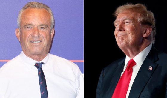 Nicole Shanahan, the running mate to independent presidential candidate Robert Kennedy Jr., left, claimed that Kennedy is considering dropping out of the election and endorsing former President Donald Trump, right.