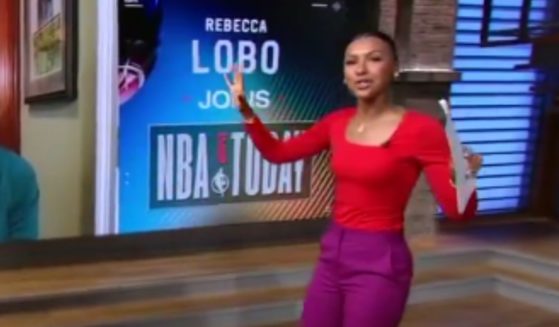 During "NBA Today" on Monday, Malika Andrews kept her composure when an earthquake shook the Los Angeles studio.