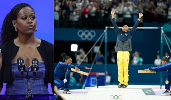 Former first lady Michelle Obama took to X to offer her opinion on an Olympic podium moment involving U.S. gymnasts Simone Biles and Jordan Chiles.