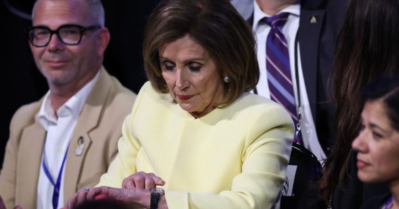 Rep. Nancy Pelosi attends the first day of the Democratic National Convention at the United Center in Chicago, Illinois, on Monday.