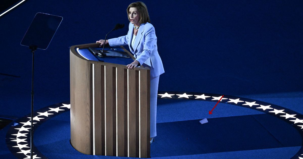 Rep. Nancy Pelosi spoke at the DNC in Chicago on Wednesday, but some people noticed that she dropped something on her way to the podium.