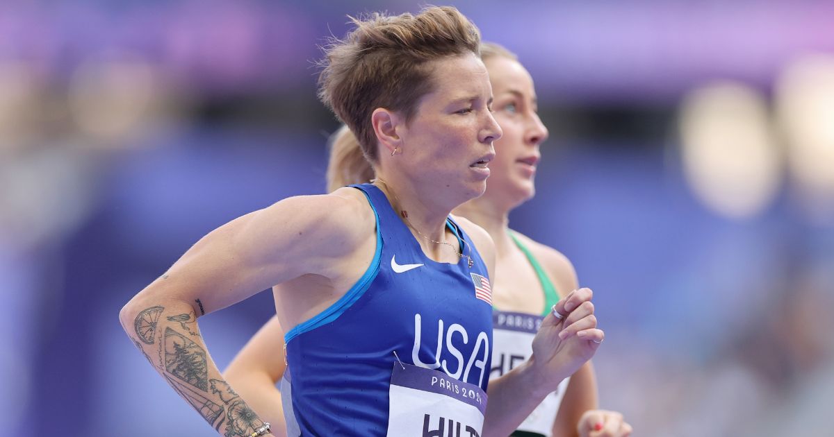 Nikki Hiltz of Team United States competes during the Women's 1,500-meter Round 1 in the Paris Olympics on Tuesday.