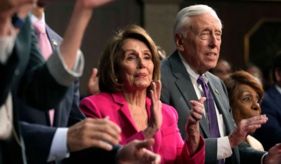 Former House Speaker Rep. Nancy Pelosi of California, left, and former House Majority Leader Rep. Steny Hoyer of Maryland stepped down from House Democratic leadership in 2022. Hoyer reportedly suffered a mild stroke Sunday.