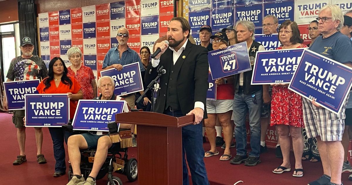 Rep. Eli Crane speaking at an event in Arizona.