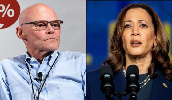 Composite image of Democratic strategist James Carville and Vice President Kamala Harris.