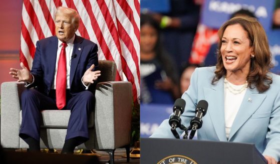 Composite image of former President Donald Trump and Vice President Kamala Harris.