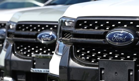 Ford pickup trucks are displayed for sale at a Ford dealership on Aug. 22 in Glendale, California.