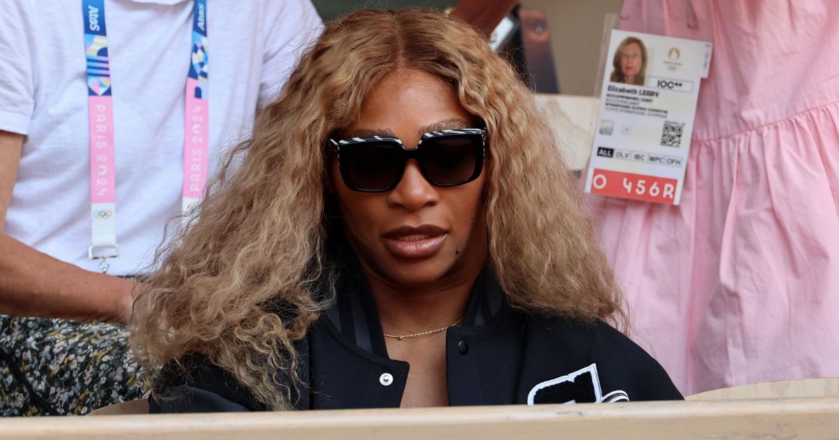 Serena Williams attends the Men's Singles Gold medal match at the Paris Olympics in Paris, France, on Sunday.