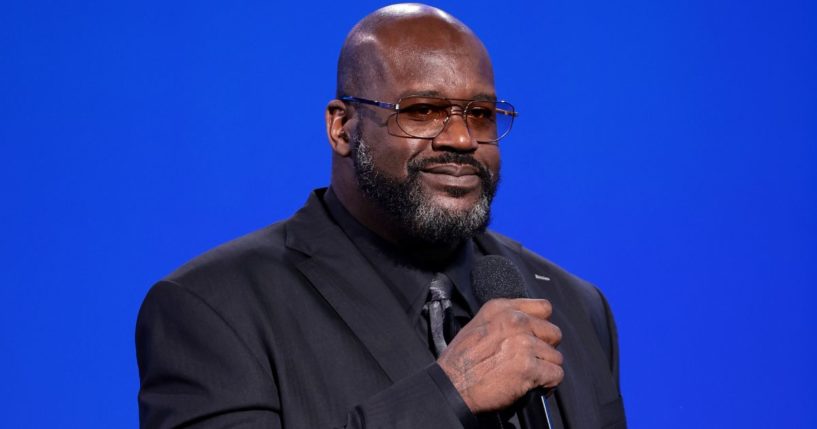 Shaquile O'Neal speaks onstage during Warner Bros. Discovery Upfront 2024 in New York City on May 15.