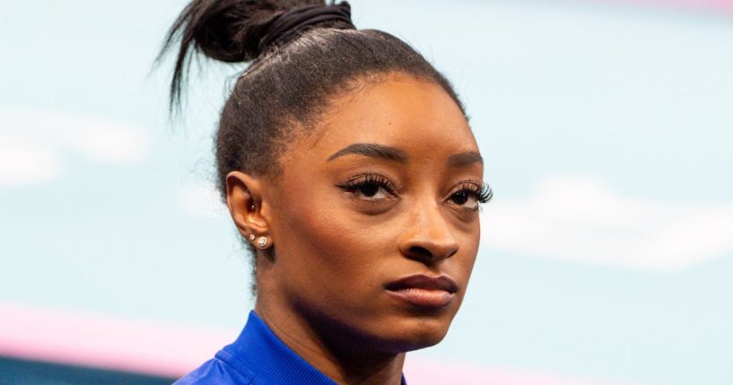 Simon Biles of the United States is pictured during the Women's Balance Beam Final at the 2024 Paris Olympics in Paris, France, on Monday.