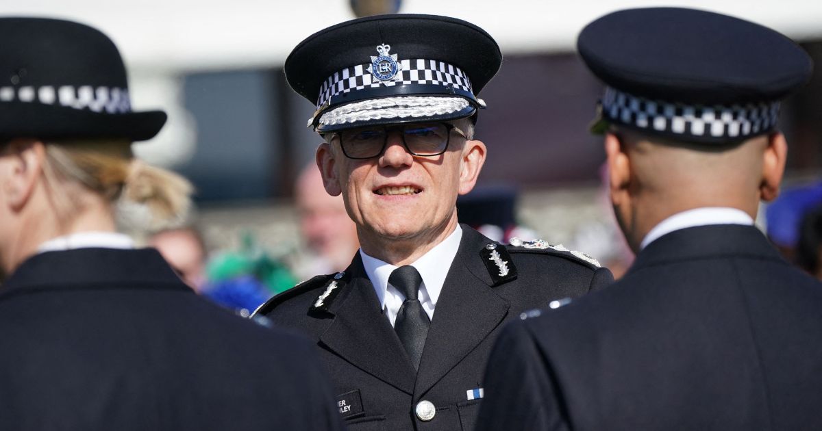 Metropolitan Police Commissioner Sir Mark Rowley attends the Garden Party at Buckingham Palace, in London, England, on May 3, 2023.