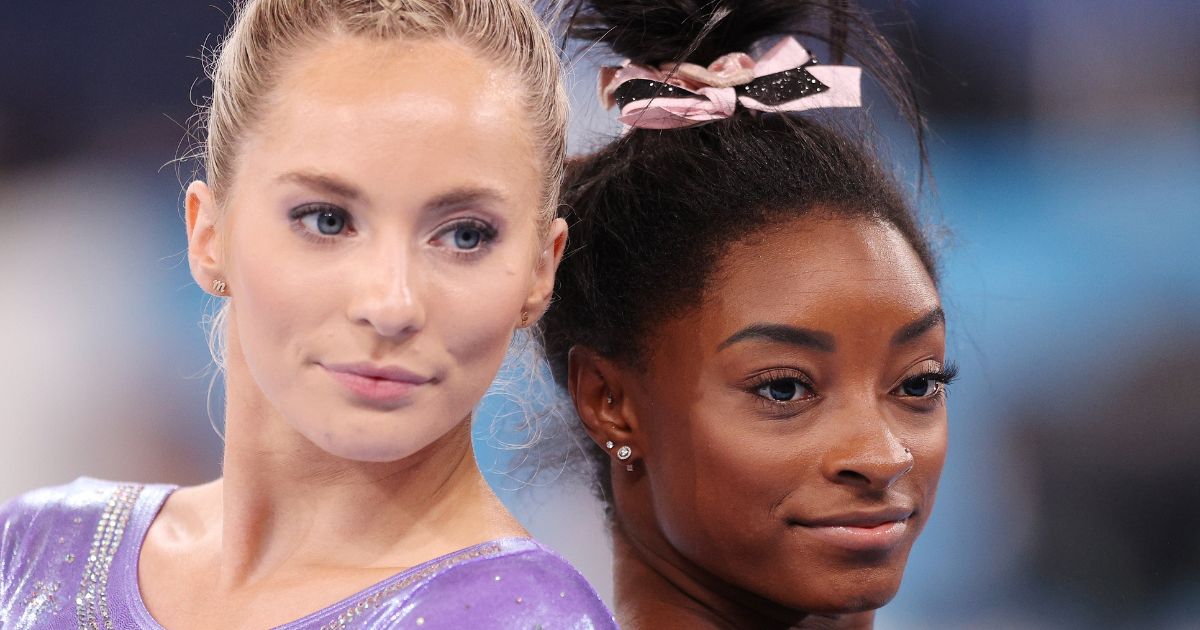 MyKayla Skinner and Simone Biles of Team United States pose for a photo during Women's Podium Training ahead of the Tokyo 2020 Olympic Games in Tokyo, Japan, on July 22, 2021.