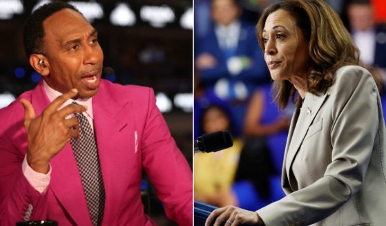 ESPN personality Stephen A. Smith, left, questioned why Vice President Kamala Harris, right, has gone more than three weeks without holding any kind of press conference "where somebody gets to question you about the questions that we ask.".