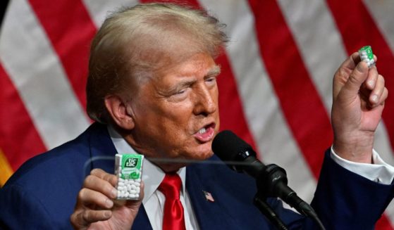 During a campaign rally in Asheville, North Carolina, on Wednesday, former President Donald Trump used Tic Tacs to make a point about the Biden-Harris administration.