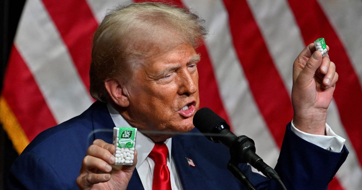 During a campaign rally in Asheville, North Carolina, on Wednesday, former President Donald Trump used Tic Tacs to make a point about the Biden-Harris administration.