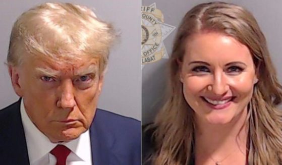 Pictured are the mugshots of former President Donald Trump, left, and former Trump attorney Jenna Ellis after being charged in Fulton County, Georgia, for an alleged plan to overturn the results of the 2020 presidential election in Georgia.