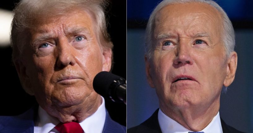 In an interview with Dr. Phil, which was posted on Tuesday, former President Donald Trump, left, blamed President Joe Biden, right, for the inadequate Secret Service he was given, which resulted in an assassination attempt on July 13.