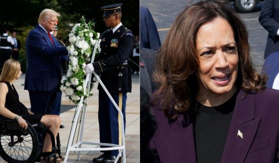 Om Tuesday, former President Donald Trump, left, marked the anniversary of the Abbey Gate terror attack by laying a wreath at Arlington National Cemetary, but Vice President Kamala Harris, right, marked the anniversary by defending the policies of the current administration.