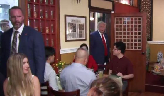 On Monday, former President Donald Trump visited Truong Tien Vietnamese Restaurant in Falls Church, Virginia, and was greeted with applause.