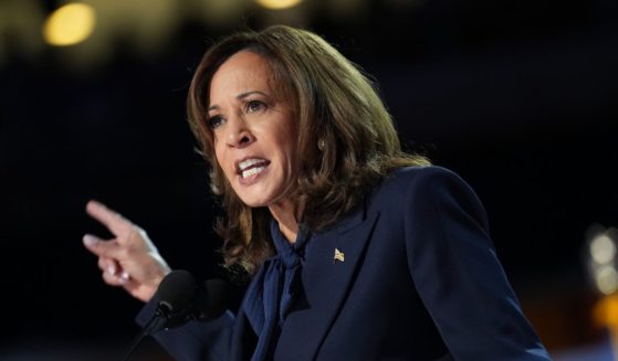 Democratic presidential candidate, U.S. Vice President Kamala Harris speaks on stage during the final day of the Democratic National Convention at the United Center on Thursday in Chicago, Illinois. Delegates, politicians, and Democratic Party supporters are gathering in Chicago, as current Vice President Kamala Harris is named her party's presidential nominee. The DNC takes place from August 19-22.