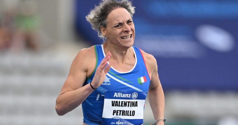 Valentina Petrillo of Italy competes in the Women's 400m T12 Final of the Para Athletics World Championships Paris 2023 in Paris, France, on July 13, 2023.