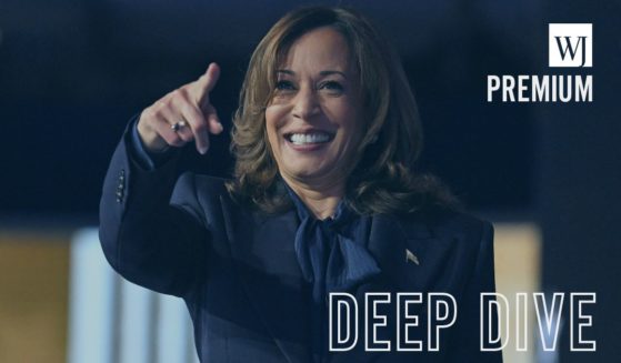 Vice President Kamala Harris gestures after speaking on the fourth and last day of the Democratic National Convention in Chicago, Illinois, on Thursday.