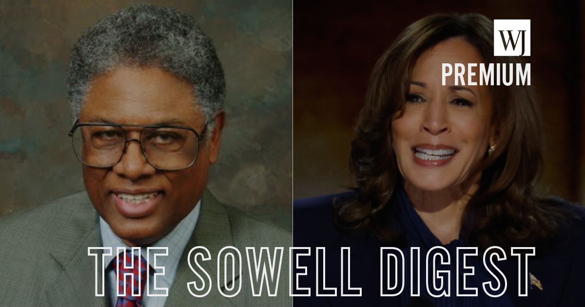 Thomas Sowell, left, has offered Republicans a strategy to defeat Vice President Kamala Harris, right, in November.