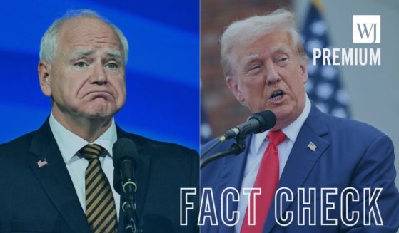 The Harris-Walz campaign is touting audio of then-President Donald Trump, right, that seems to praise Minnesota Gov. Tim Walz, left, but that audio has been drastically altered.