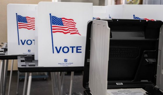 Voting stations are seen at the Madison Public Library in Madison, Wisconsin, on Nov. 8, 2022