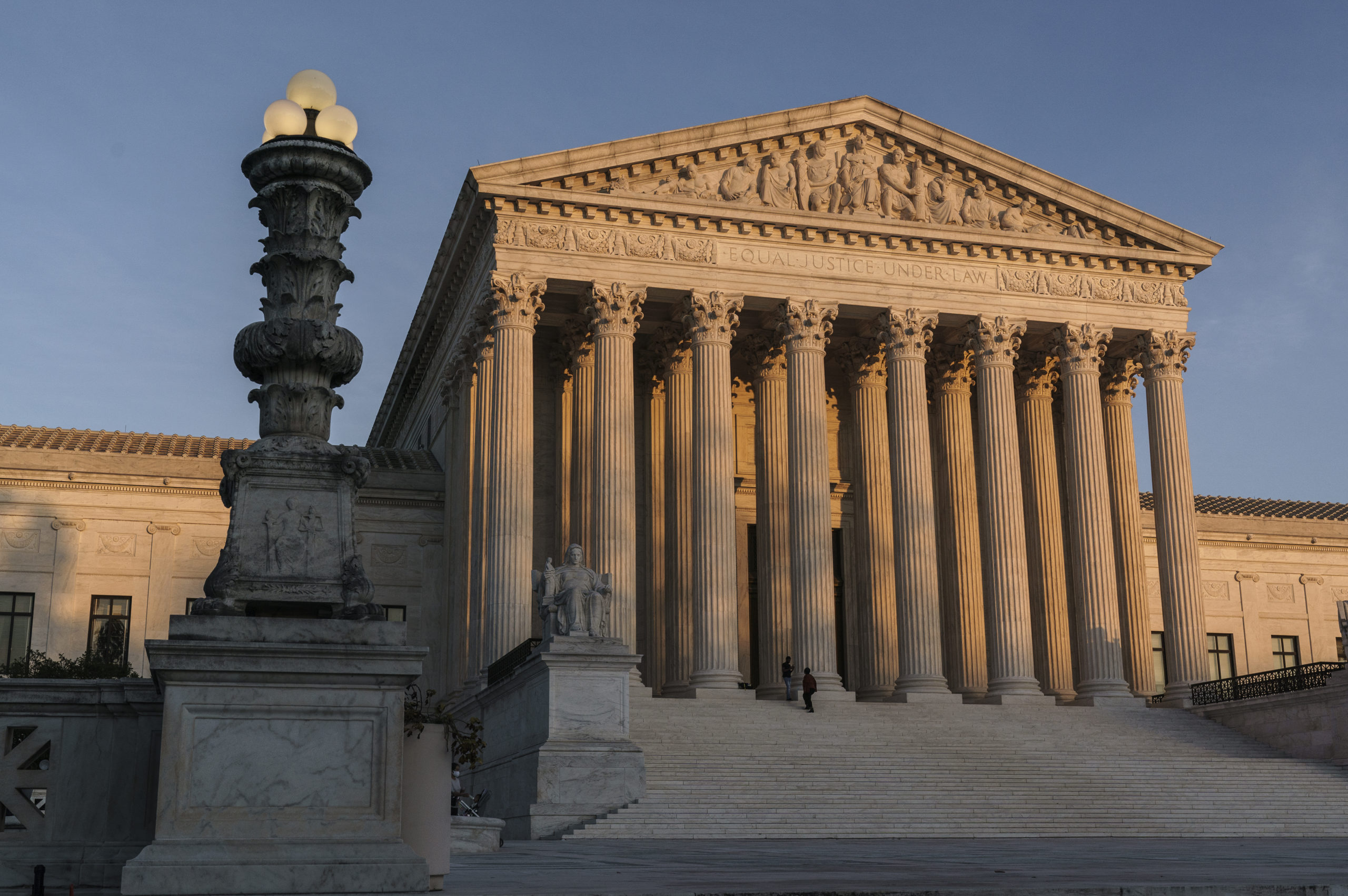 The Supreme Court is seen at sundown in Washington, November 6, 2020.