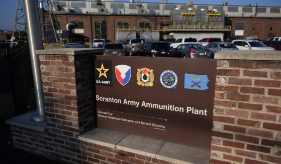 The Scranton Army Ammunition Plant is seen before a tour of the manufacturing process for 155 mm M795 artillery projectiles on Tuesday in Scranton, Pennsylvania.