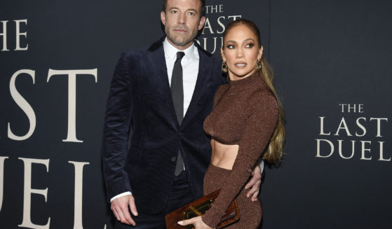 Actor Ben Affleck, left, and actor-singer Jennifer Lopez attend the premiere of "The Last Duel" on October 9, 2021, in New York.