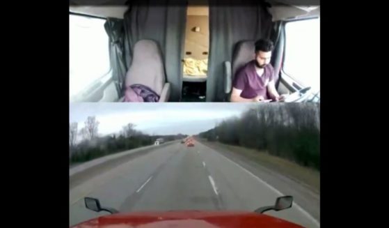 This X screen shot shows dash cam footage of truck driver Mehakdeep Singh moments before a fatal collision on April 18, 2022 in Ontario, Canada.