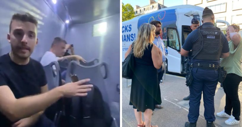 These X screen shots show CitizenGO activists being accosted by police, and responding from within a van. The images were posted on Aug. 6 and Aug. 7.