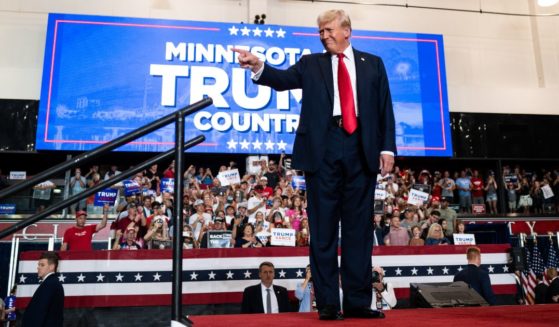 U.S. Republican Presidential nominee former President Donald Trump arrives to speak during a rally at Herb Brooks National Hockey Center on July 27, 2024 in St Cloud, Minnesota.