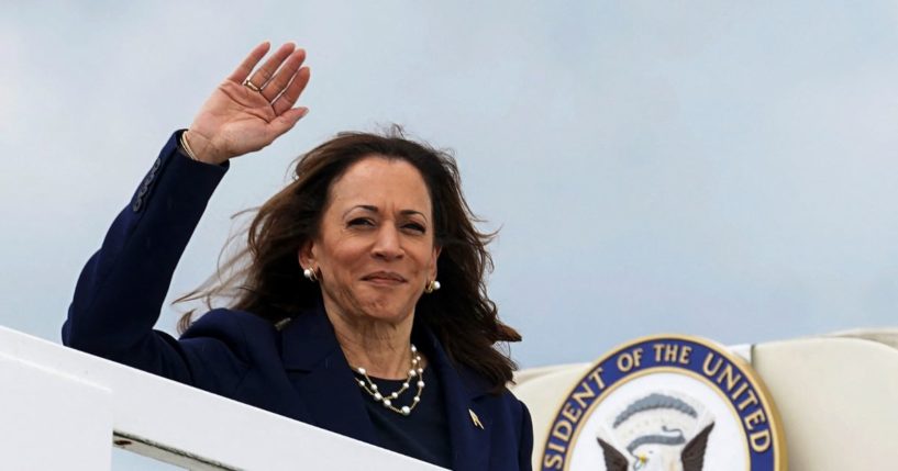 US Vice President and 2024 Democratic presidential candidate Kamala Harris boards Air Force Two as she departs for Houston, Texas, from Joint Base Andrews, Maryland, on July 31, 2024.