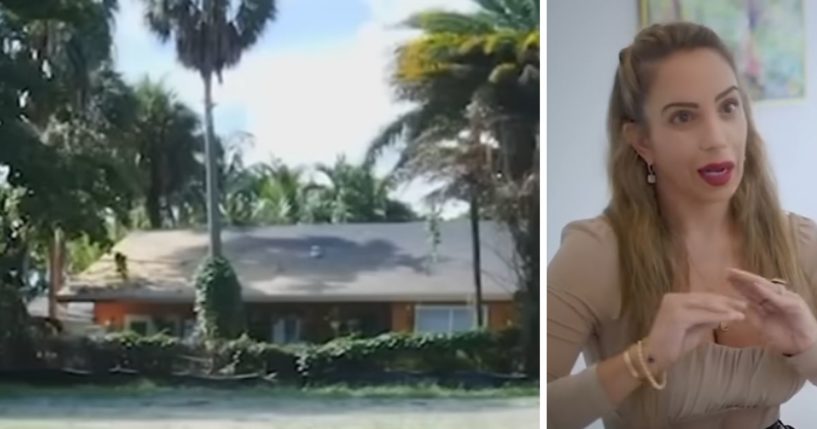 These YouTube Shorts screen shots show a property, left, and Hani Levy, right, a woman who bought the property with her husband in Florida for $350,000, only to find out that it may not be "buildable."