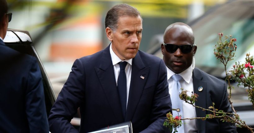 Hunter Biden, son of U.S. President Joe Biden, arrives to the J. Caleb Boggs Federal Building on June 6, 2024 in Wilmington, Delaware.