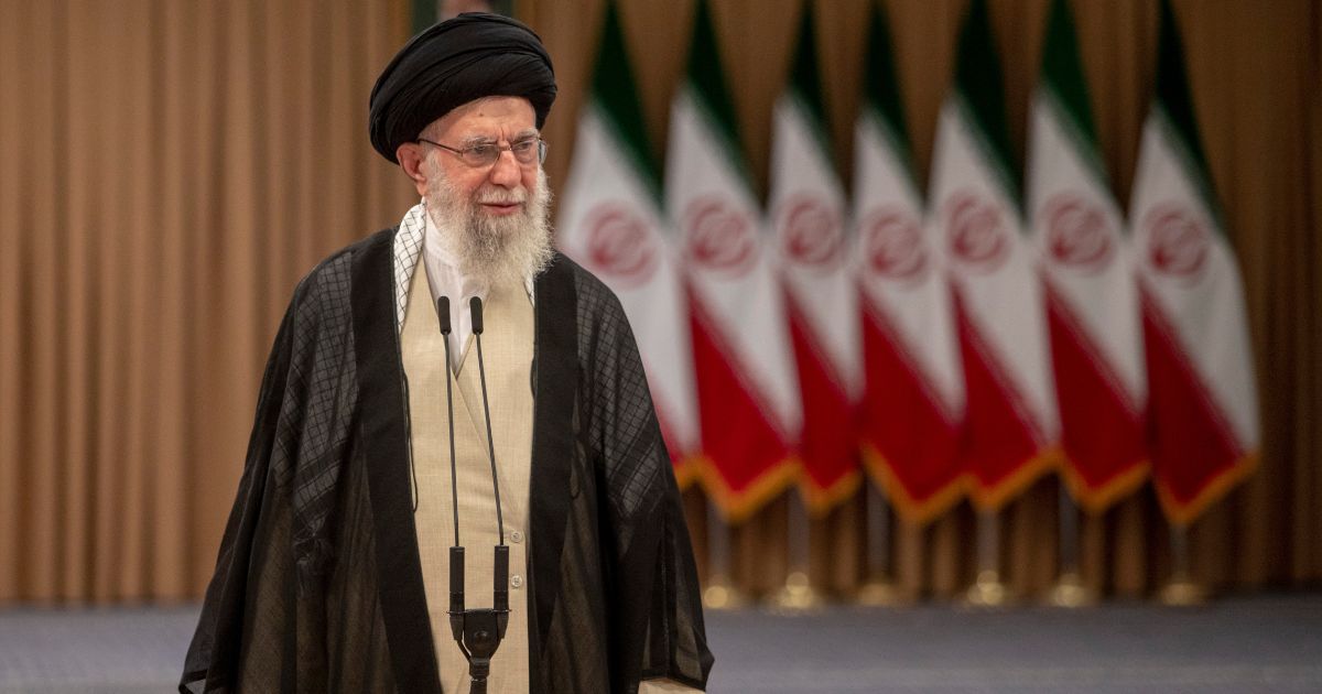 Iranian Supreme Leader Ayatollah Ali Khamenei speaks after casting his vote for the presidential runoff election on July 5, 2024 in Tehran, Iran.