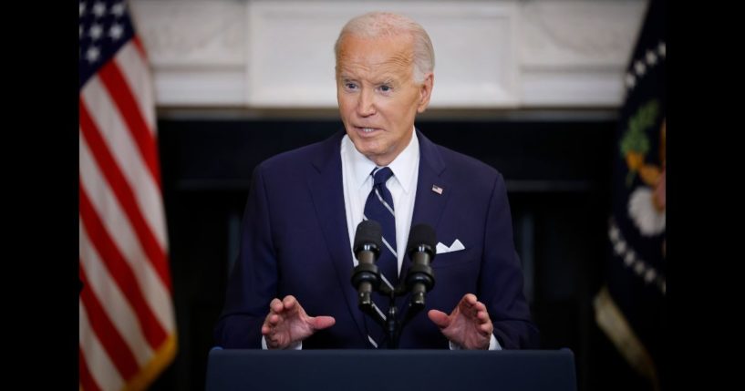 U.S. President Joe Biden answers reporters' questions after announcing the release of prisoners freed by Russia, including Wall Street Journal Reporter Evan Gershkovich and Paul Whelan, in the East Room at the White House on August 1, 2024 in Washington, DC.