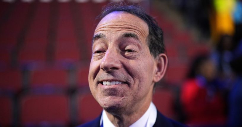 Rep. Jamie Raskin (D-MD) speaks to reporters during the first day of the Democratic National Convention at the United Center on August 19, 2024 in Chicago, Illinois.