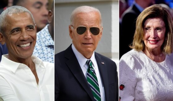 Former President Barack Obama, left; President Joe Biden, center; former House Speaker Nancy Pelosi, right.