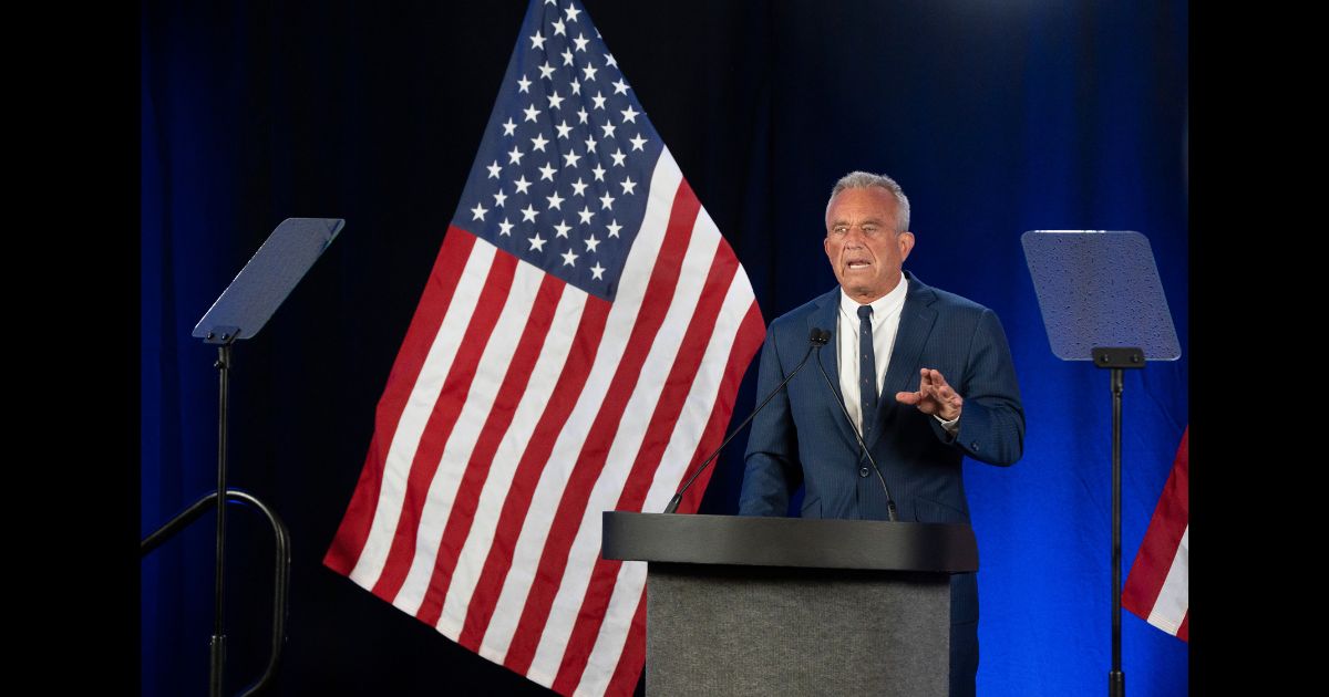 Former Presidential candidate Robert F. Kennedy Jr. delivers remarks at the Renaissance Phoenix Downtown Hotel on August 23, 2024 in Phoenix, Arizona. Kennedy announced that he was suspending his presidential campaign and supporting Republican presidential candidate, former U.S. President Donald Trump.