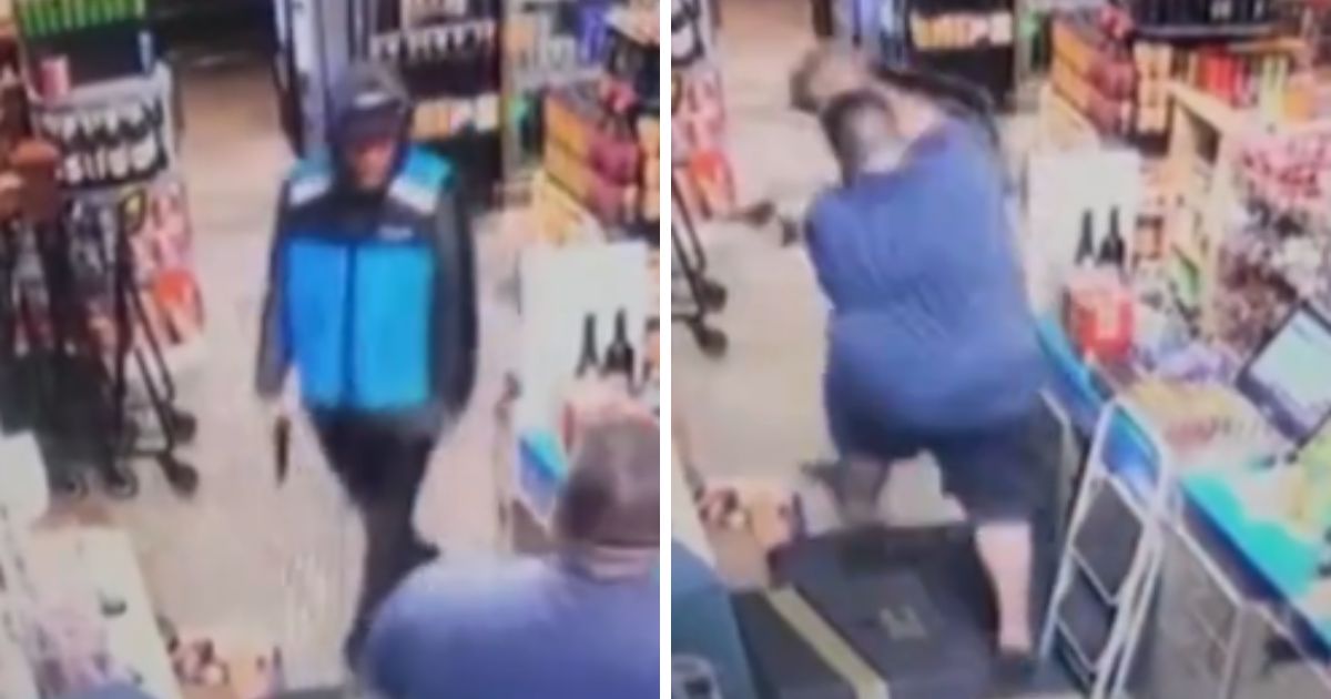 These X screen shots show scenes from an attempted robbery in Minnesota. The video was uploaded Aug. 14.