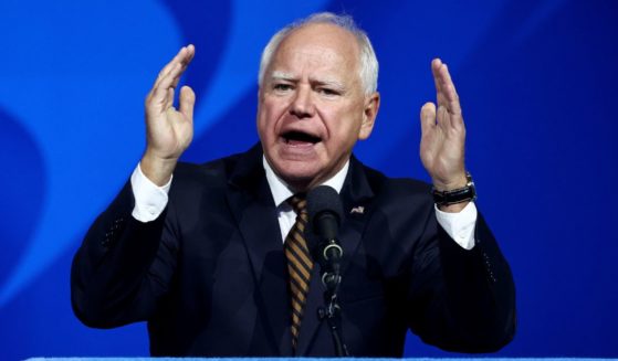 Democratic vice presidential candidate Minnesota Governor Tim Walz speaks at the 46th International Convention of the American Federation of State, County and Municipal Employees (AFSCME) at the Los Angeles Convention Center on August 13, 2024 in Los Angeles, California.