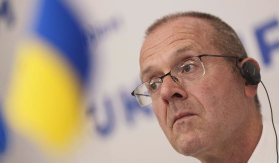 Doctor Hans Henri P. Kluge, WHO Regional Director for Europe, speaks to the media during a news conference in Kyiv, Ukraine, Thursday.